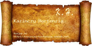 Kazinczy Hortenzia névjegykártya